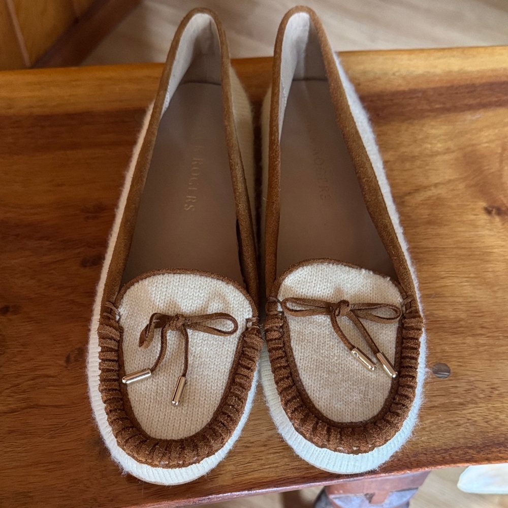 Jack Rogers size 10 10B Millie moccasin Women's Brown and Cream Flats